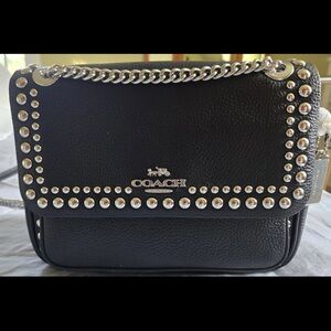 Coach Black Crossbody Bag with Silver Accents